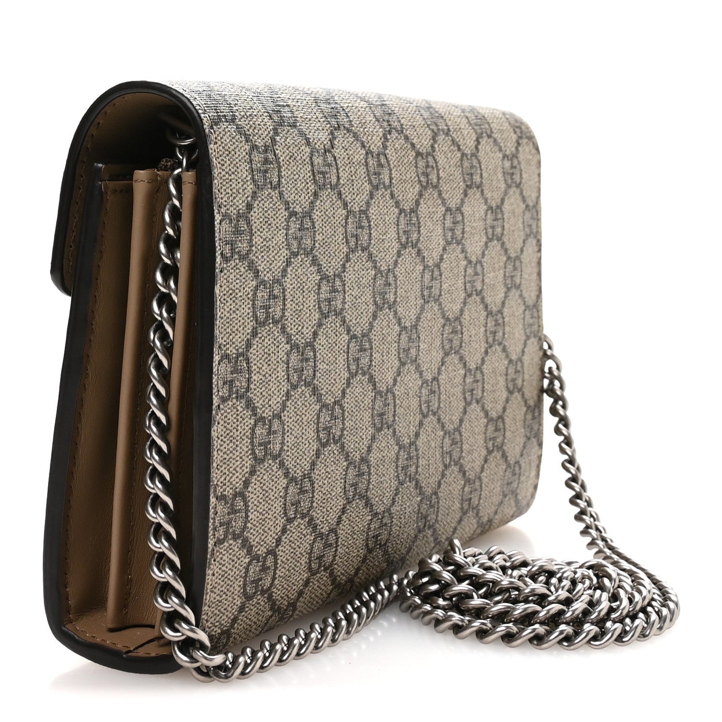 GG Supreme Monogram Mini Dionysus Chain Wallet Beige Taupe