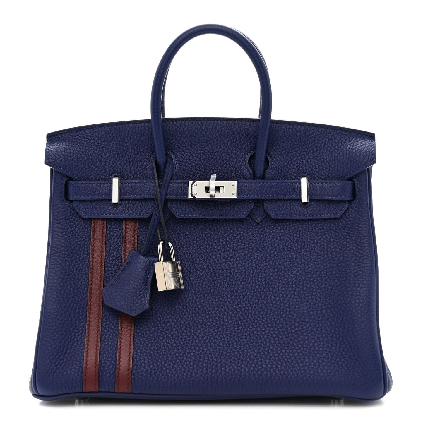 Togo Swift Officier Birkin 25 Bleu Encre Bordeaux