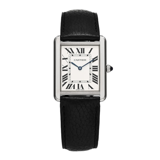 Stainless Steel Calfskin 27mm Tank Solo Quartz Watch