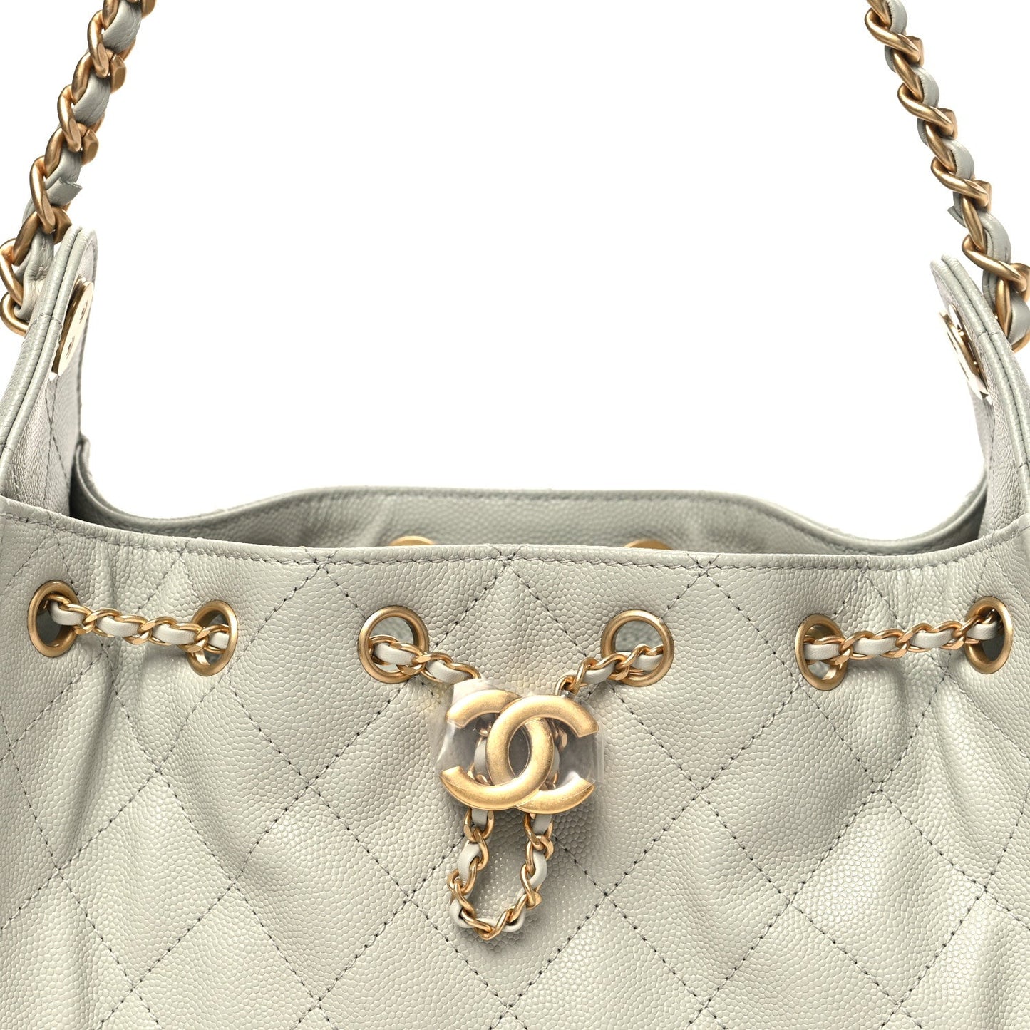 Caviar Quilted Mini Chanel 25 Handbag Light Green