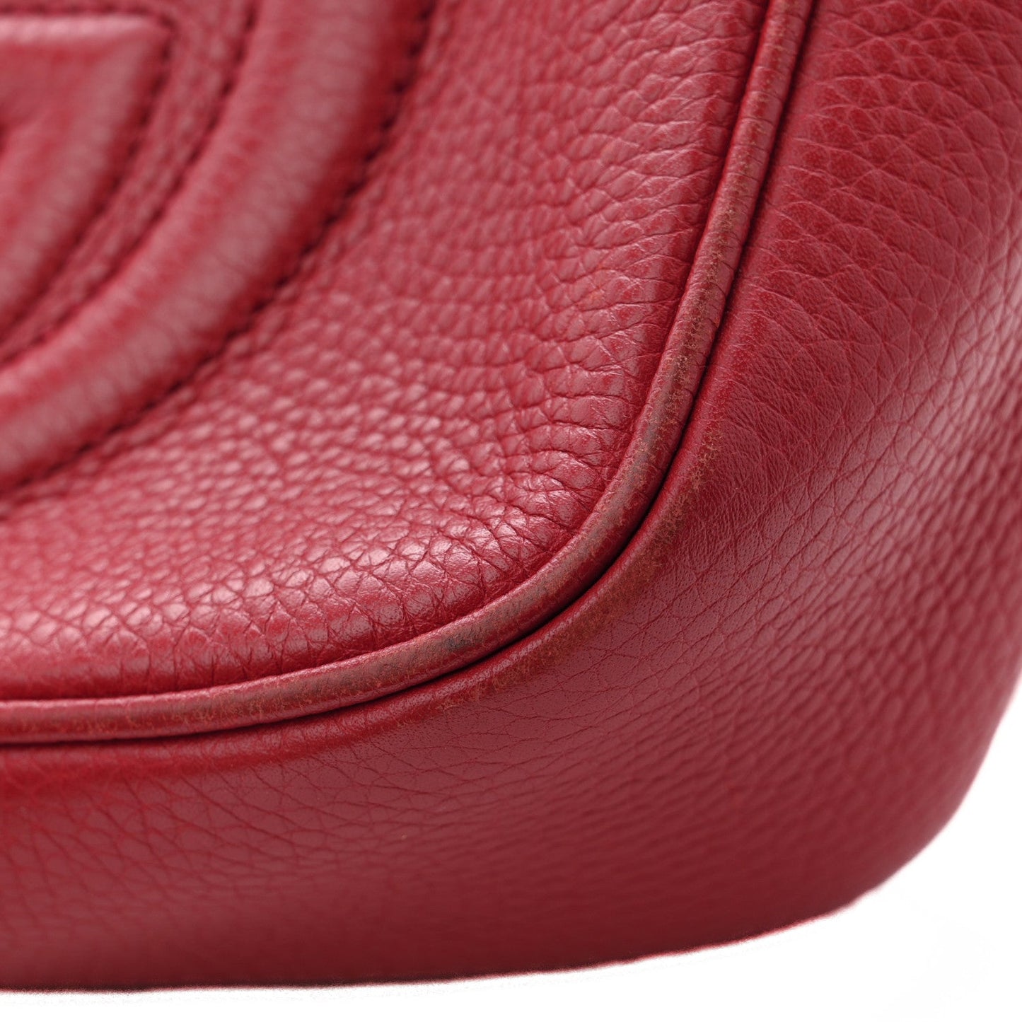 Pebbled Calfskin Small Soho Disco Bag Tabasco Red