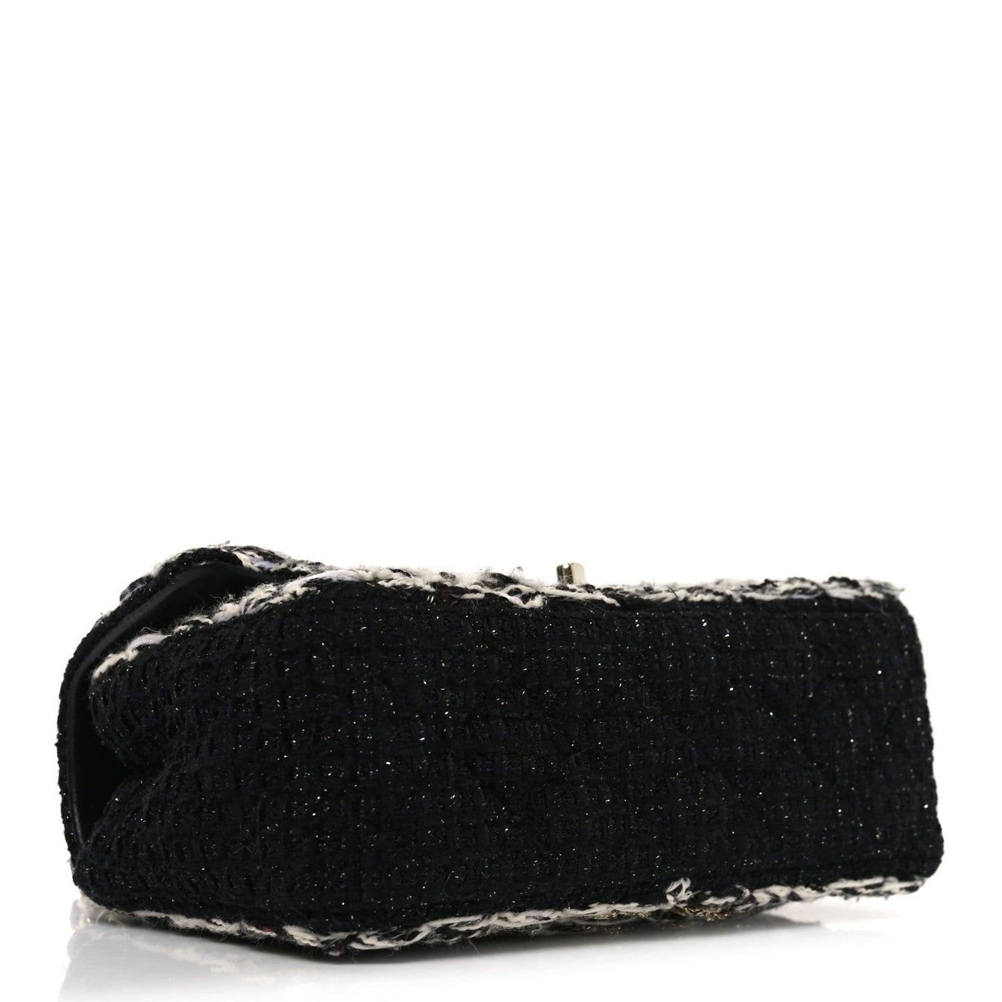 Tweed Braided Mini Rectangular Flap Black