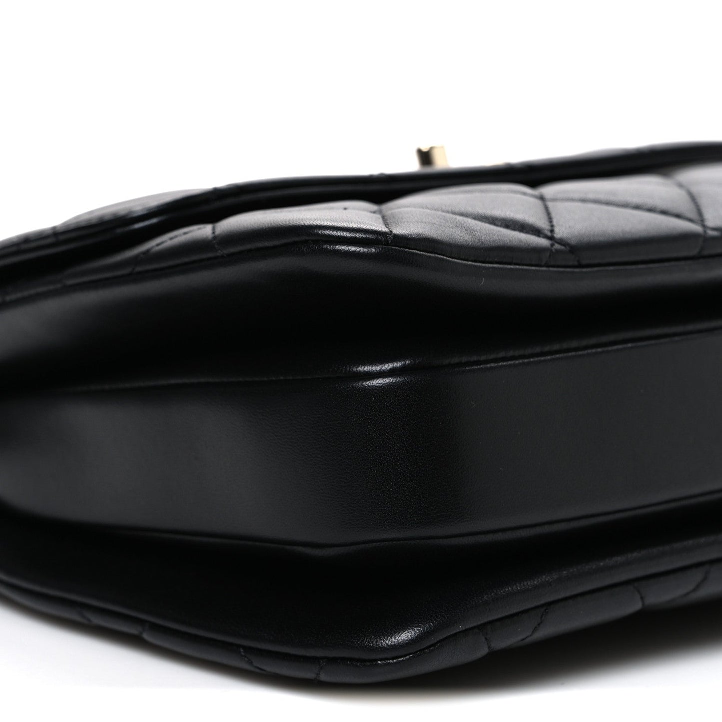 Lambskin Quilted Small Trendy CC Dual Handle Flap Bag Black