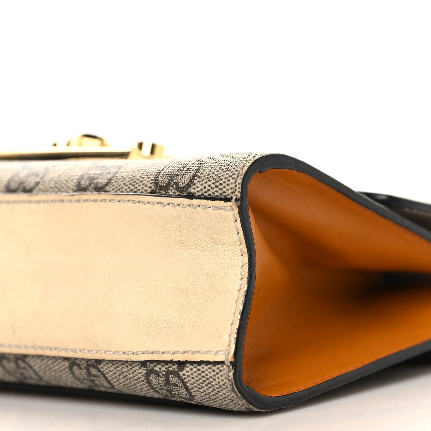 GG Supreme Monogram Calfskin Small Padlock Shoulder Bag Beige Mystic White Sun Oil