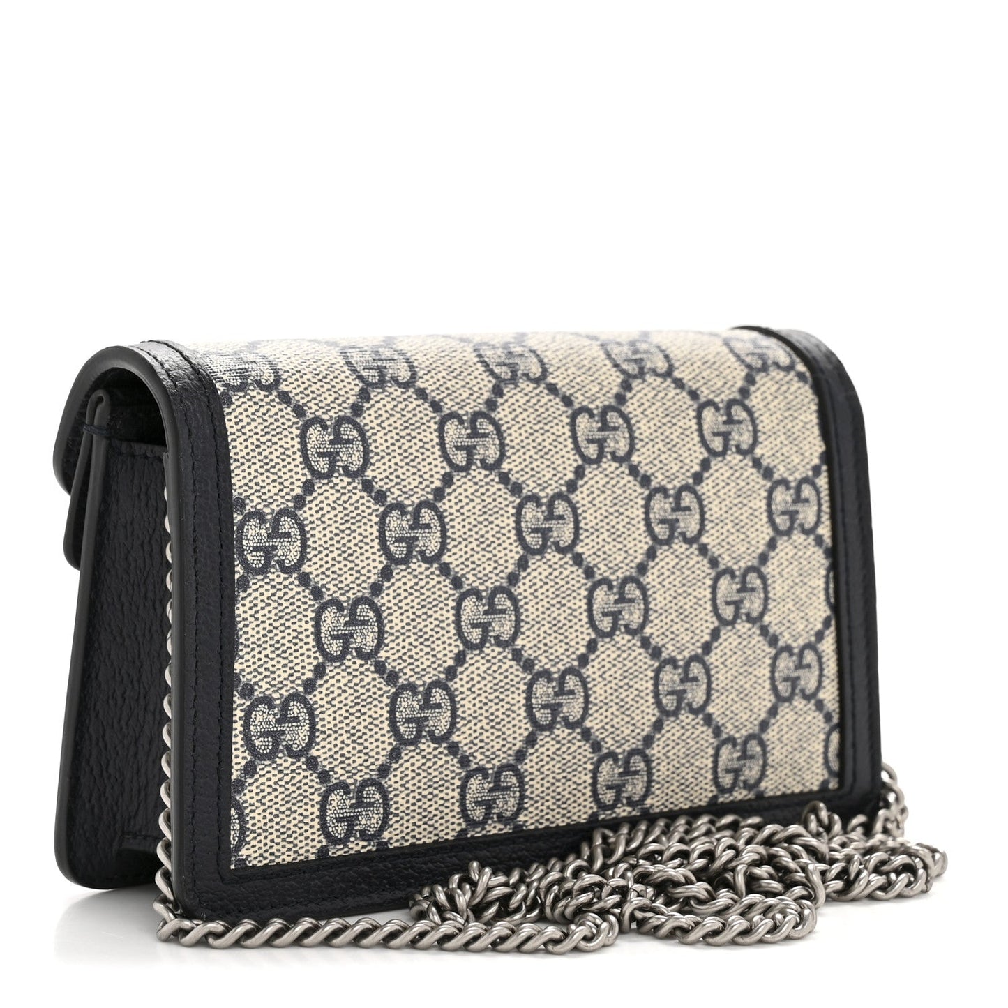 GG Supreme Monogram Textured Dollar Calfskin Super Mini Dionysus Shoulder Bag Beige Blue