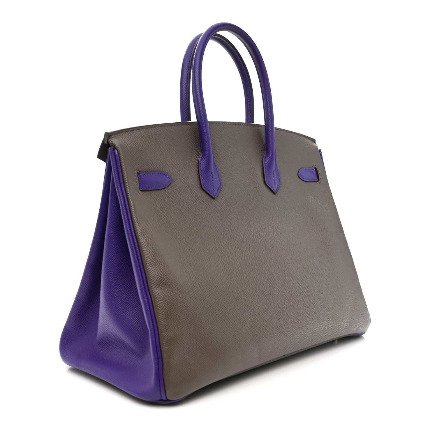 Epsom Bi-Color Horseshoe Birkin 35 Etain Crocus