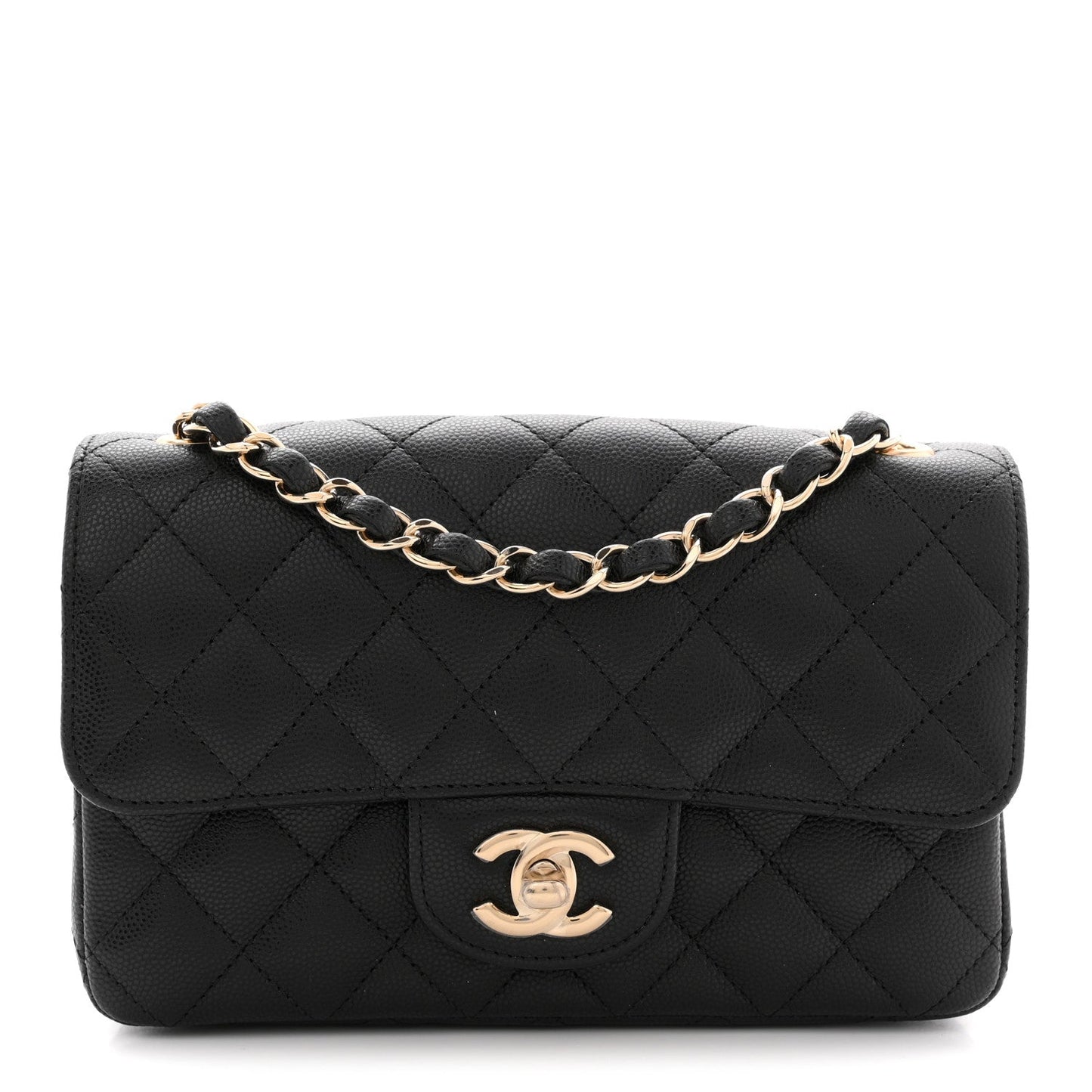 Caviar Quilted Mini Rectangular Flap Black