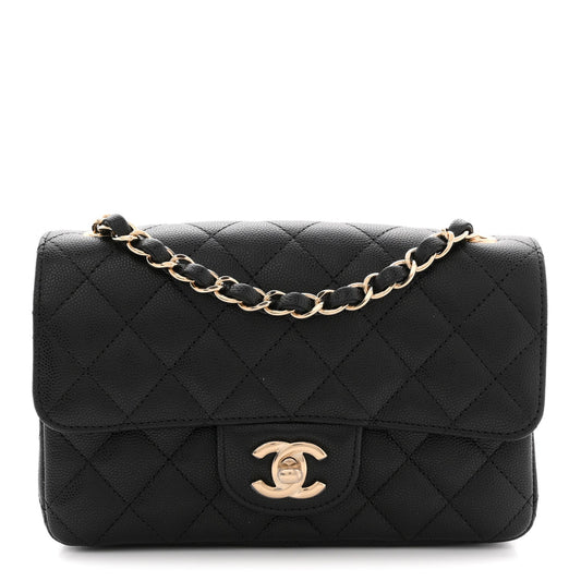 Caviar Quilted Mini Rectangular Flap Black