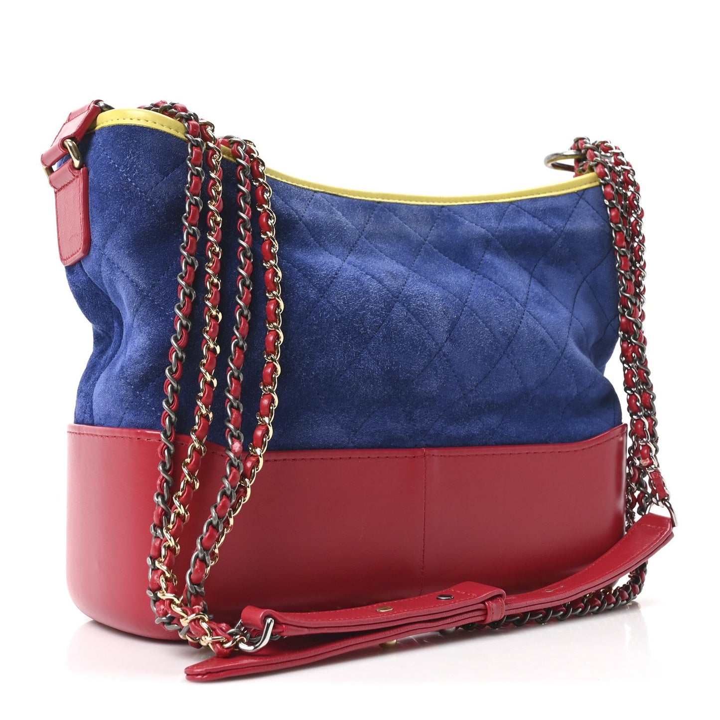 Suede Calfskin Quilted Medium Gabrielle Hobo Red Blue Yellow