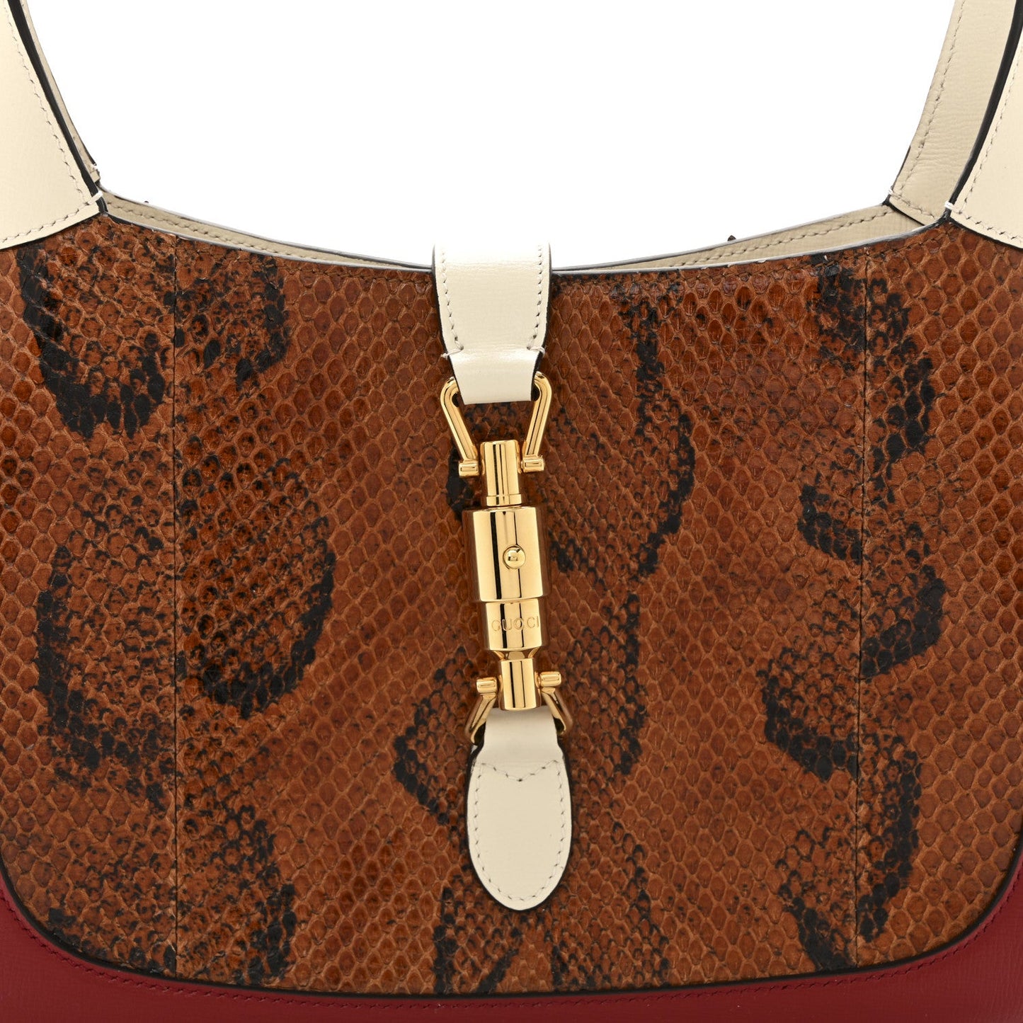 Snakeskin Calfskin Small Jackie 1961 Hobo Brown Multicolor