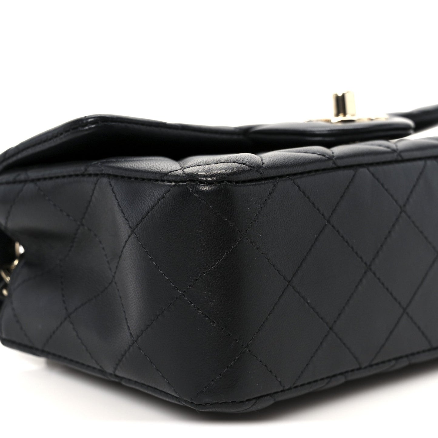 Lambskin Quilted Mini Rectangular Flap Black