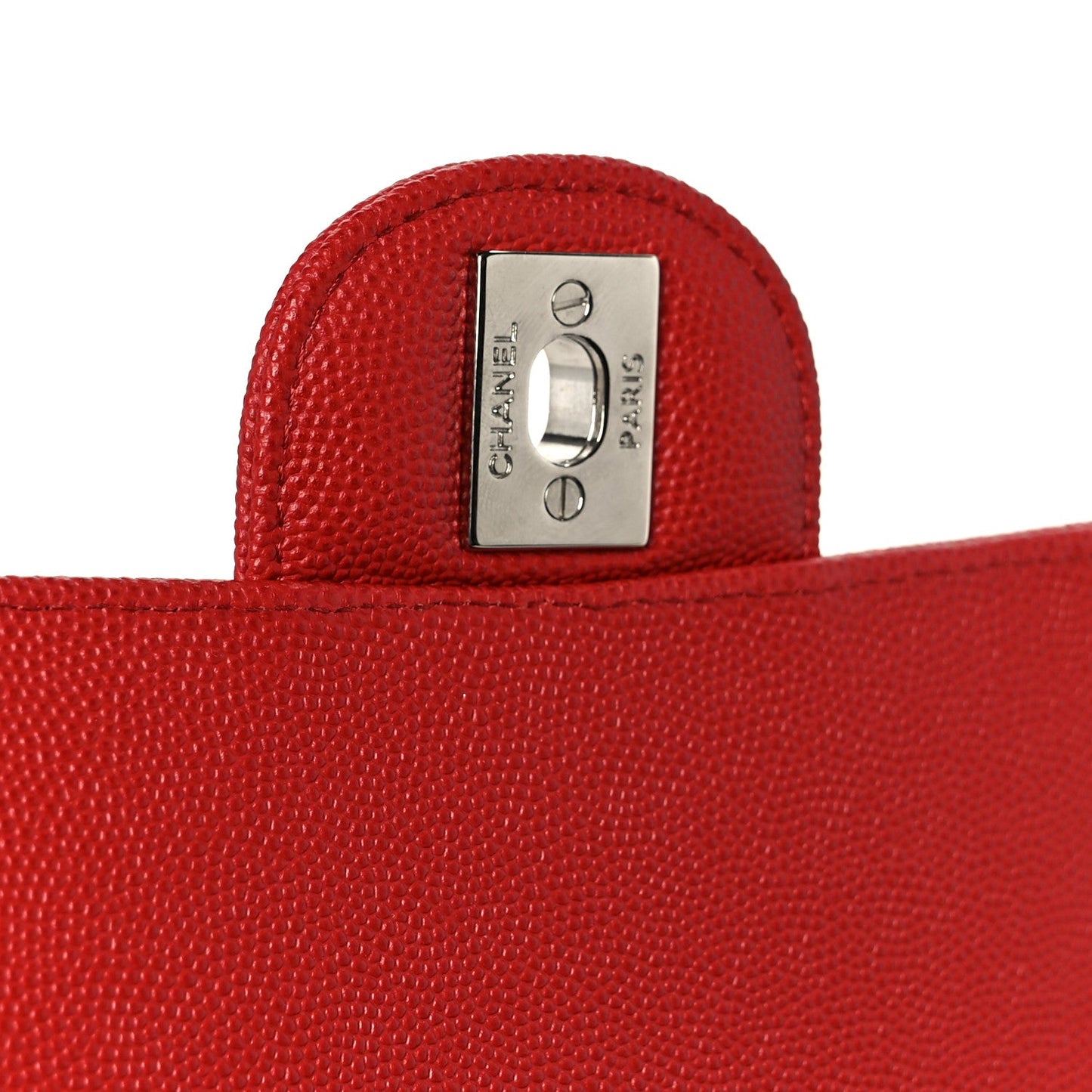 Caviar Quilted Mini Rectangular Flap Red