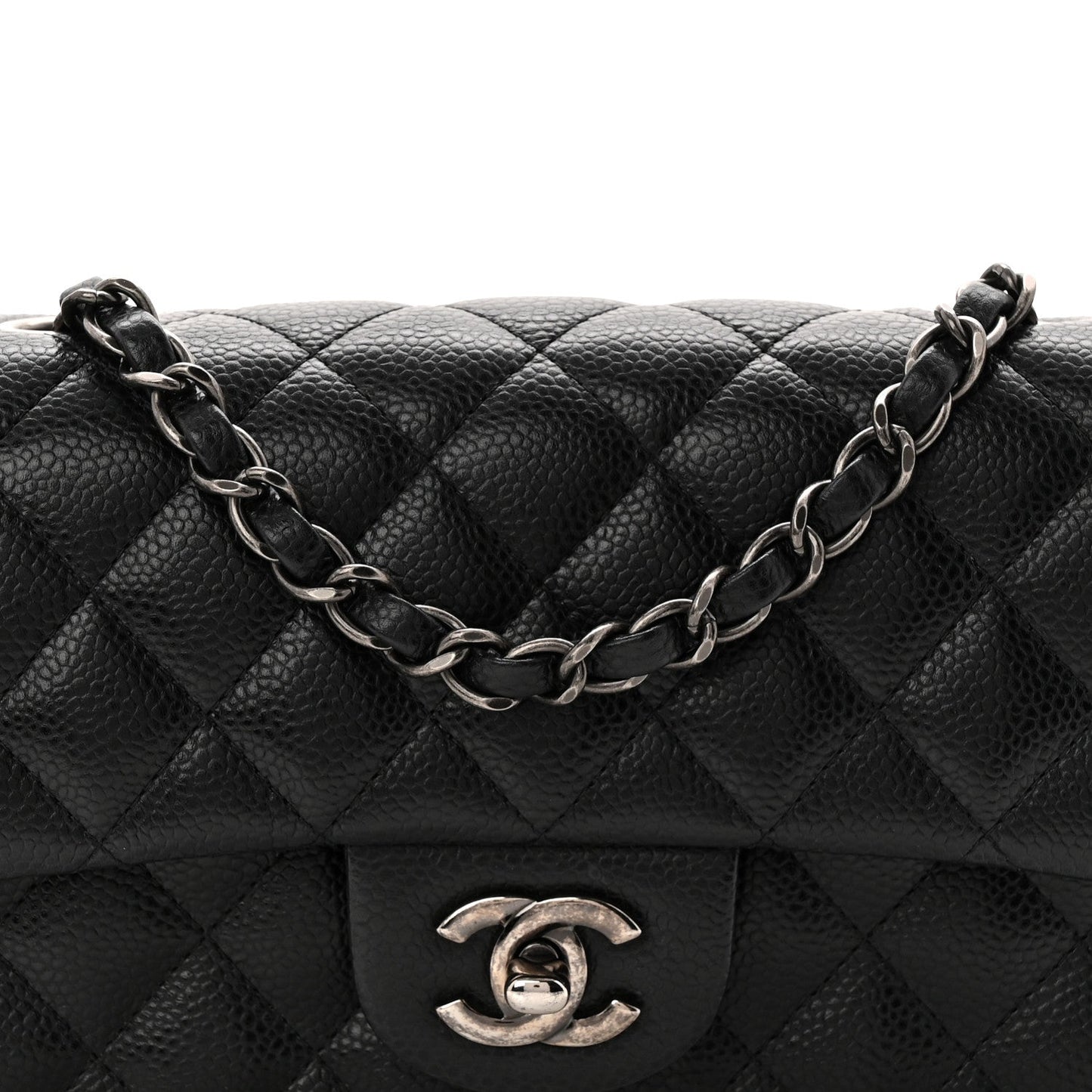 Caviar Quilted Mini Rectangular Flap Black