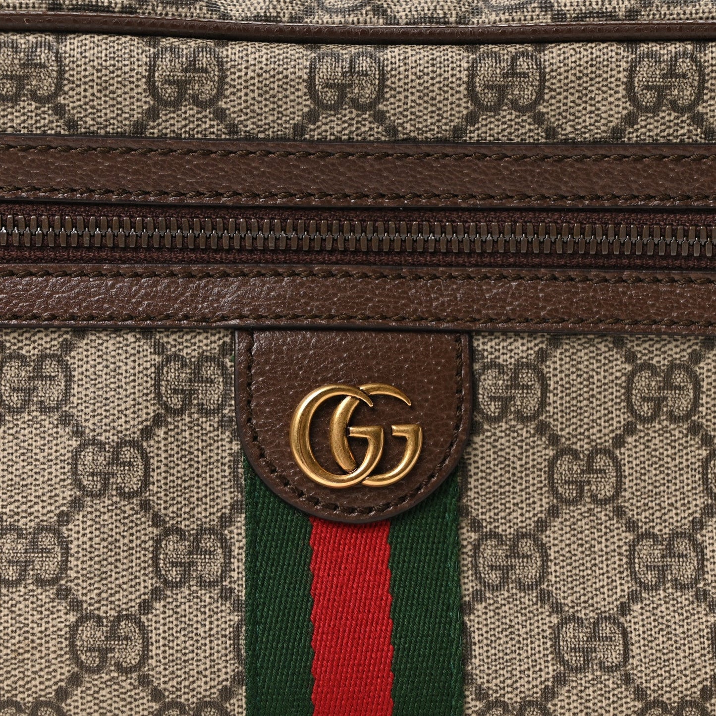 Soft GG Supreme Monogram Medium Ophidia Belt Bag Dark Brown