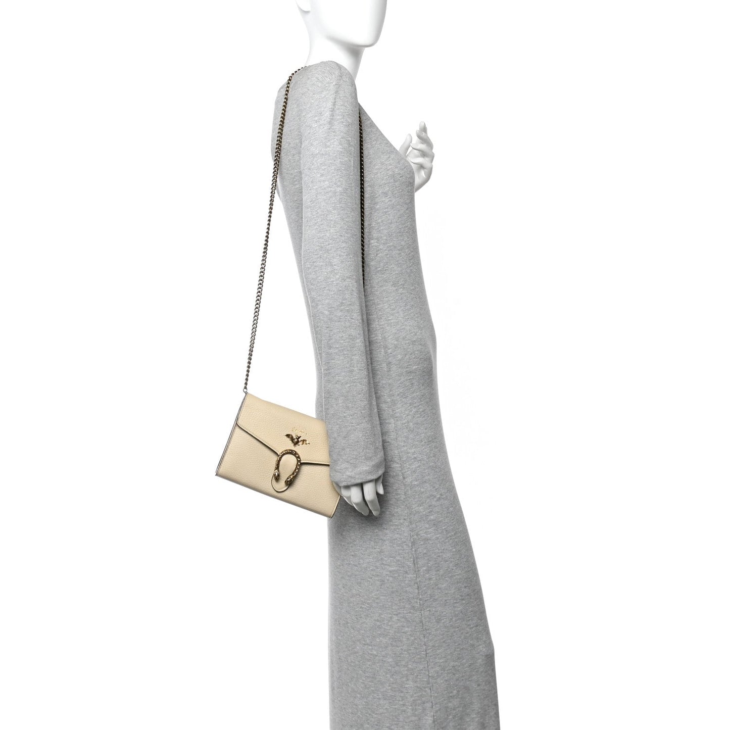 Calfskin Garden Dionysus Chain Wallet Off White