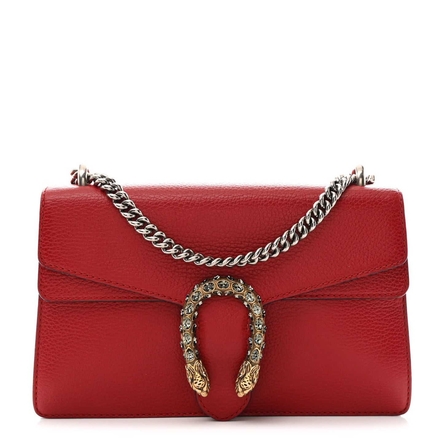 Dollar Calfskin Swarovski Crystal Small Dionysus Shoulder Bag Hibiscus Red