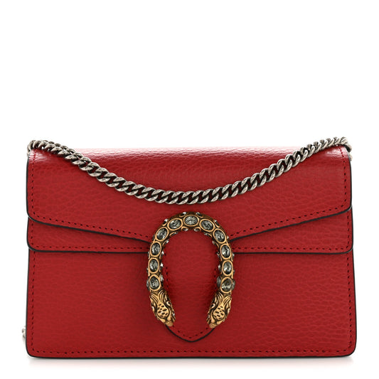 Calfskin Super Mini Dionysus Shoulder Bag Hibiscus Red