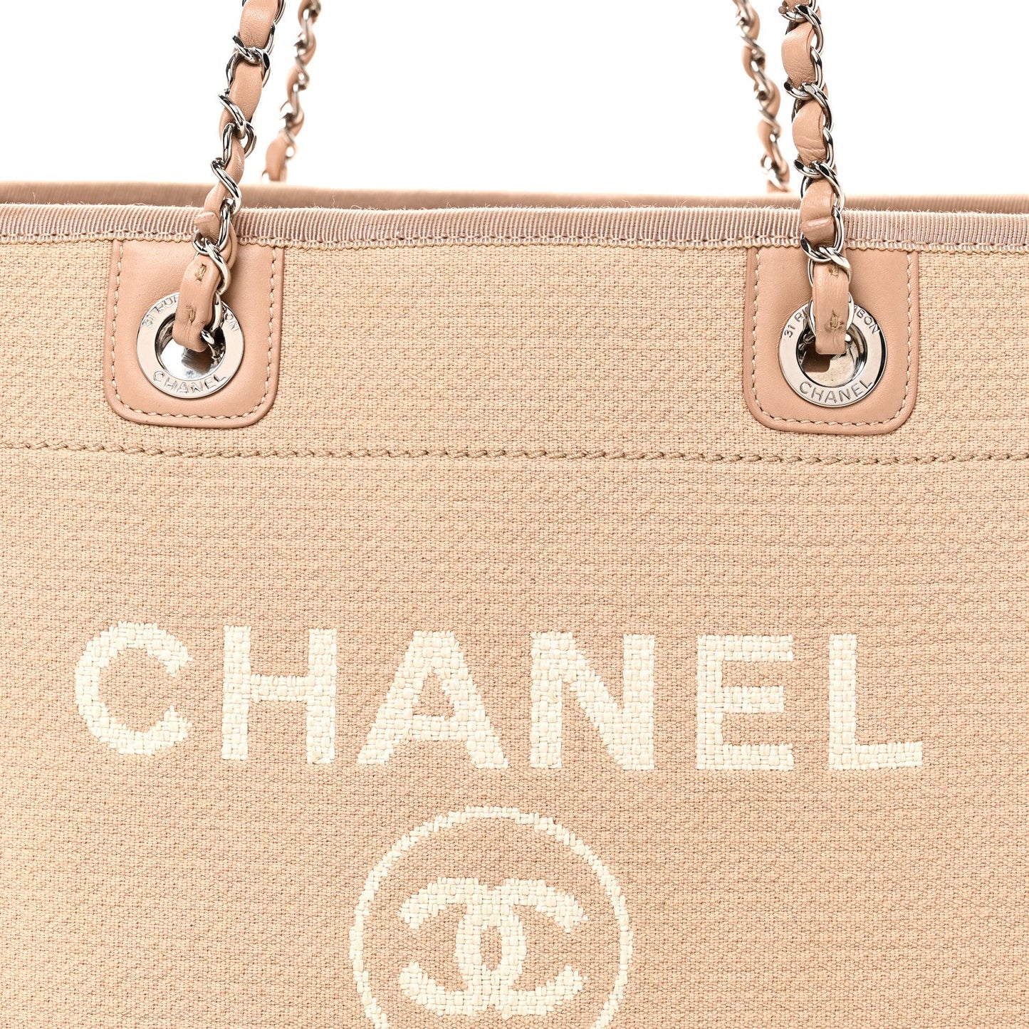 Mixed Fibers Small Deauville Tote Beige