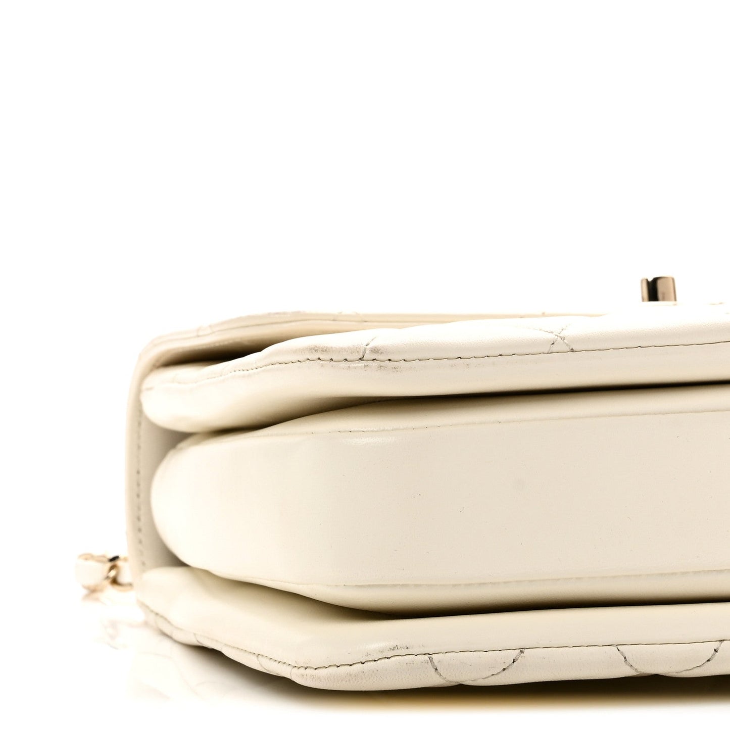 Lambskin Quilted Small Trendy CC Dual Handle Flap Bag White