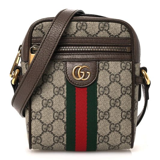 GG Supreme Monogram Web Mini Ophidia Messenger Brown