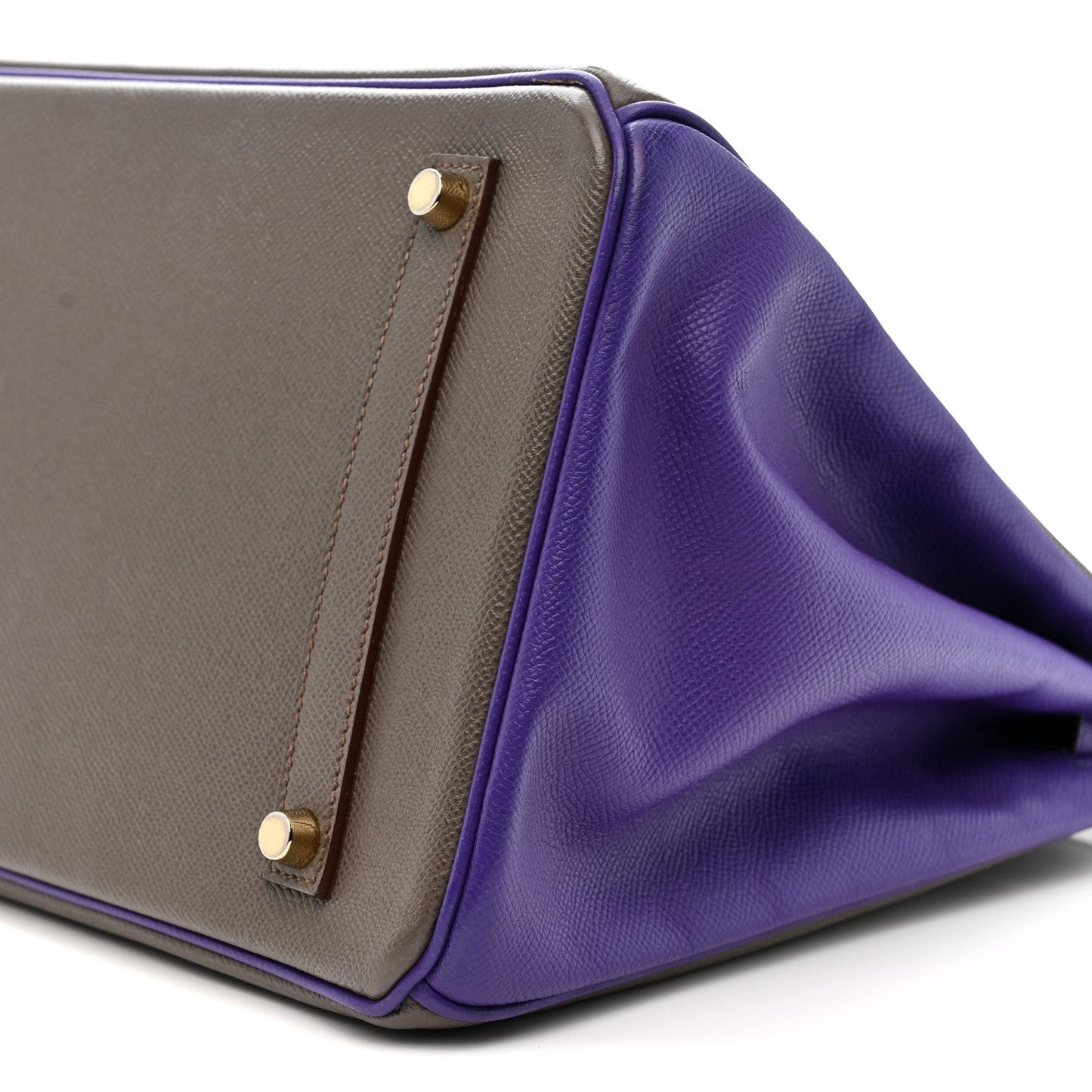 Epsom Bi-Color Horseshoe Birkin 35 Etain Crocus