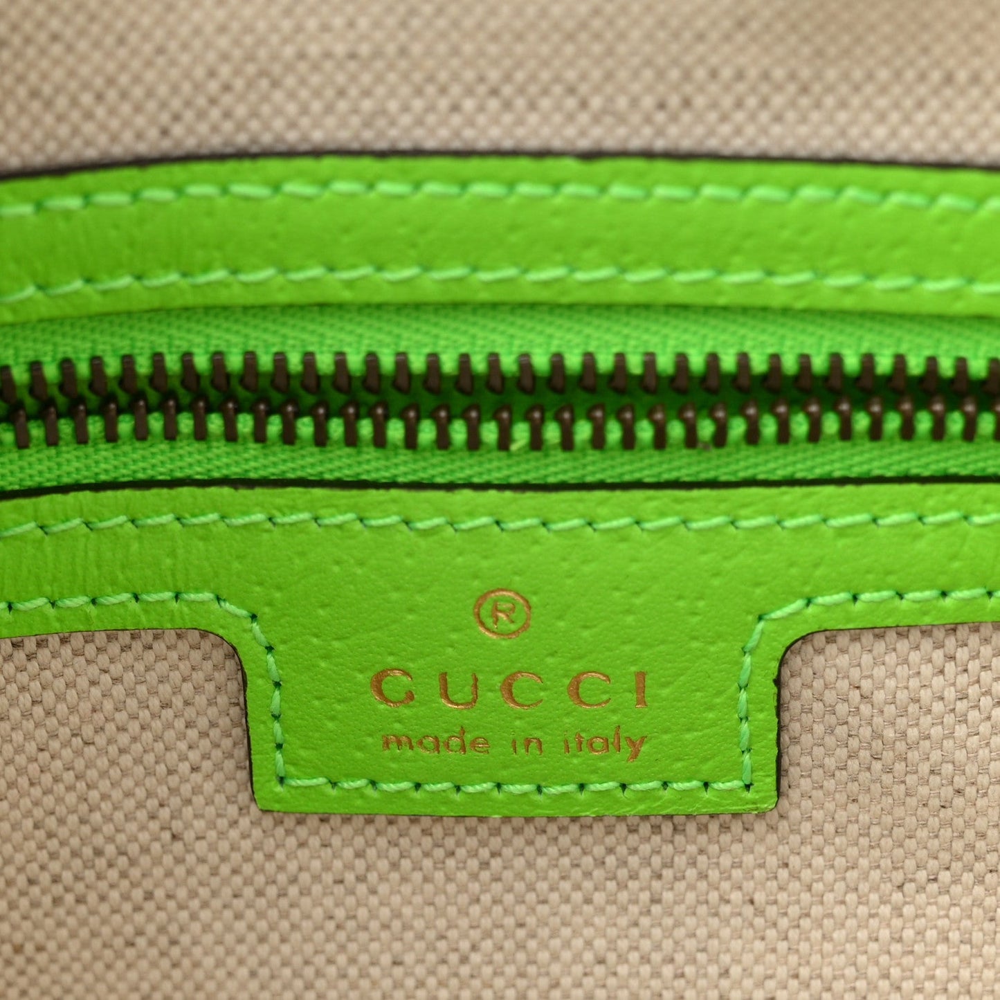 GG Supreme Monogram Textured Dollar Calfskin Web Ophidia Wristlet Shoulder Bag Beige Ebony Green