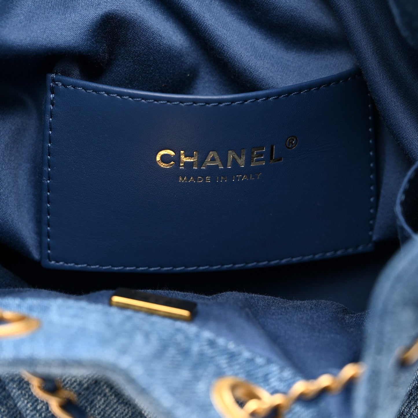 Washed Denim Quilted Small Chanel 25 Handbag Blue