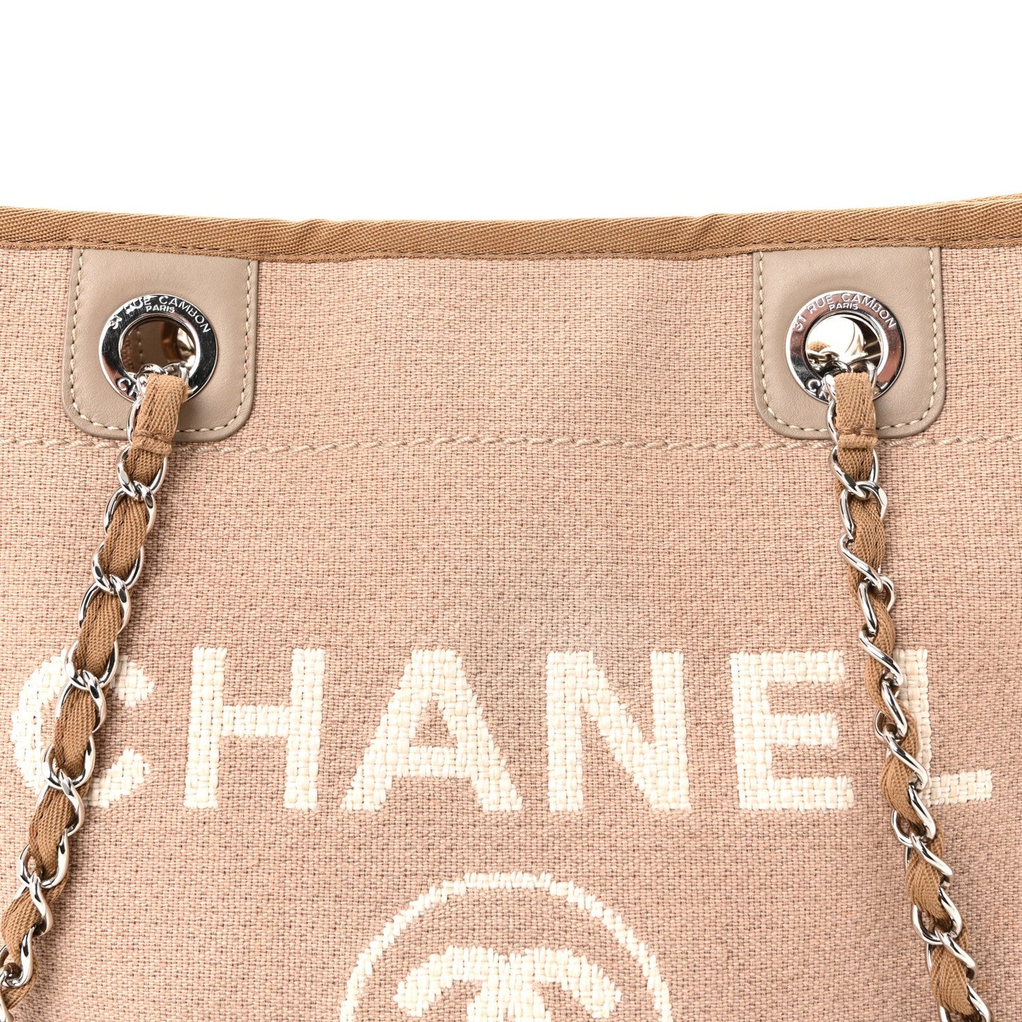 Mixed Fibers Small Deauville Tote Beige