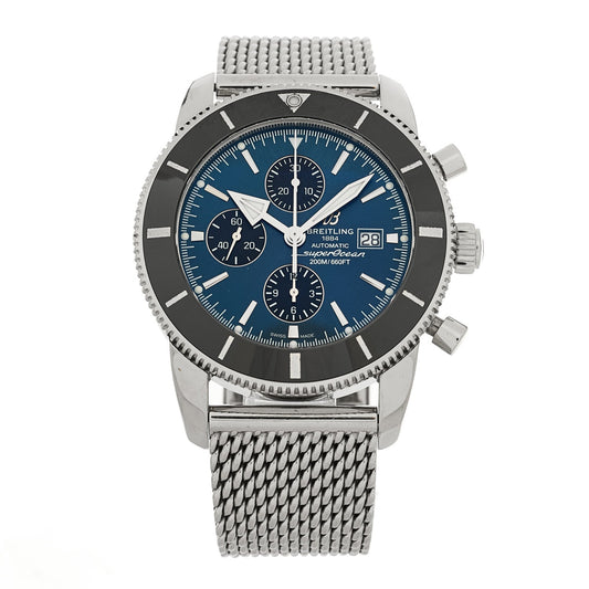 Stainless Steel 45mm Superocean Heritage II Chronograph Automatic Watch Blue A1332024