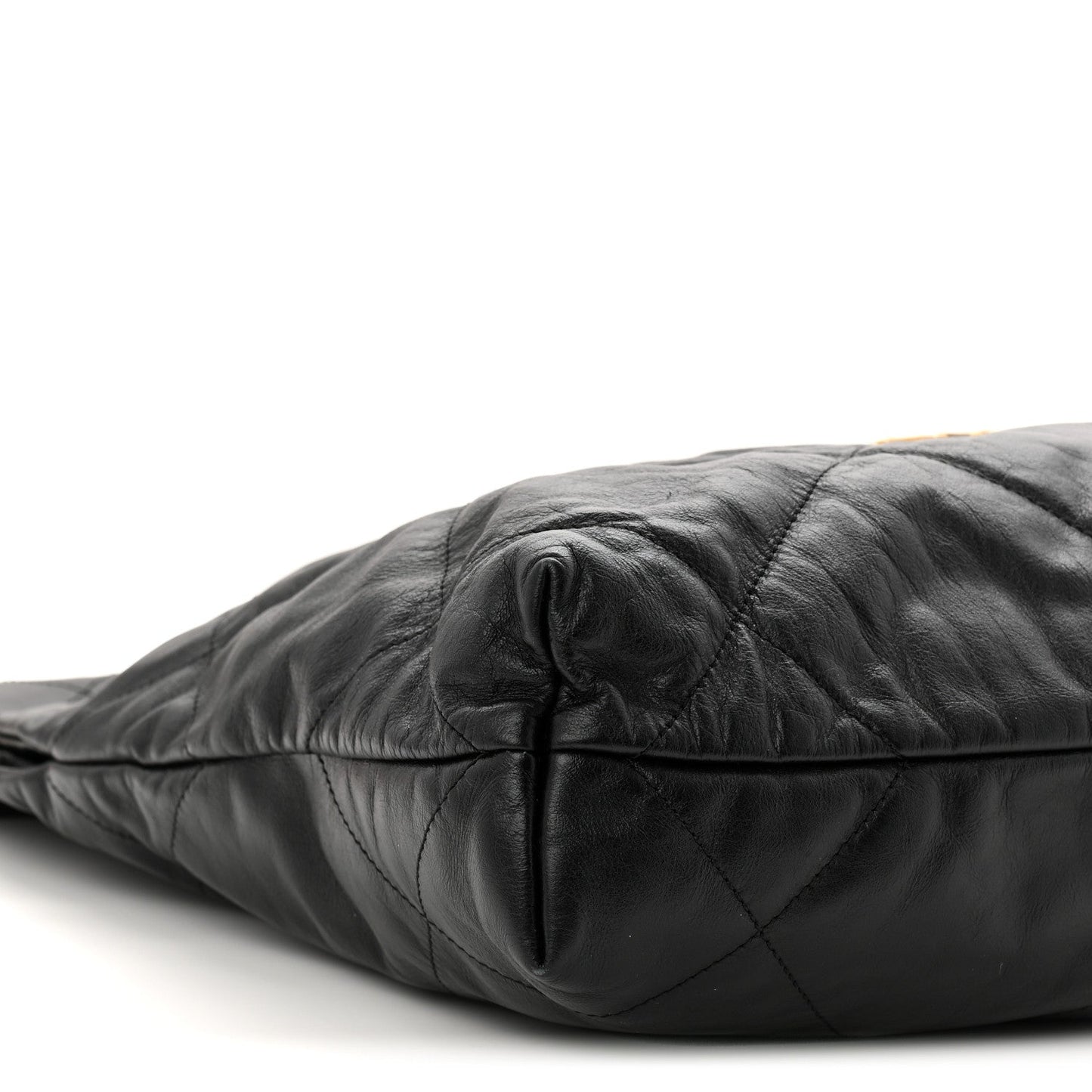 Shiny Calfskin Quilted Small Chanel 22 Black