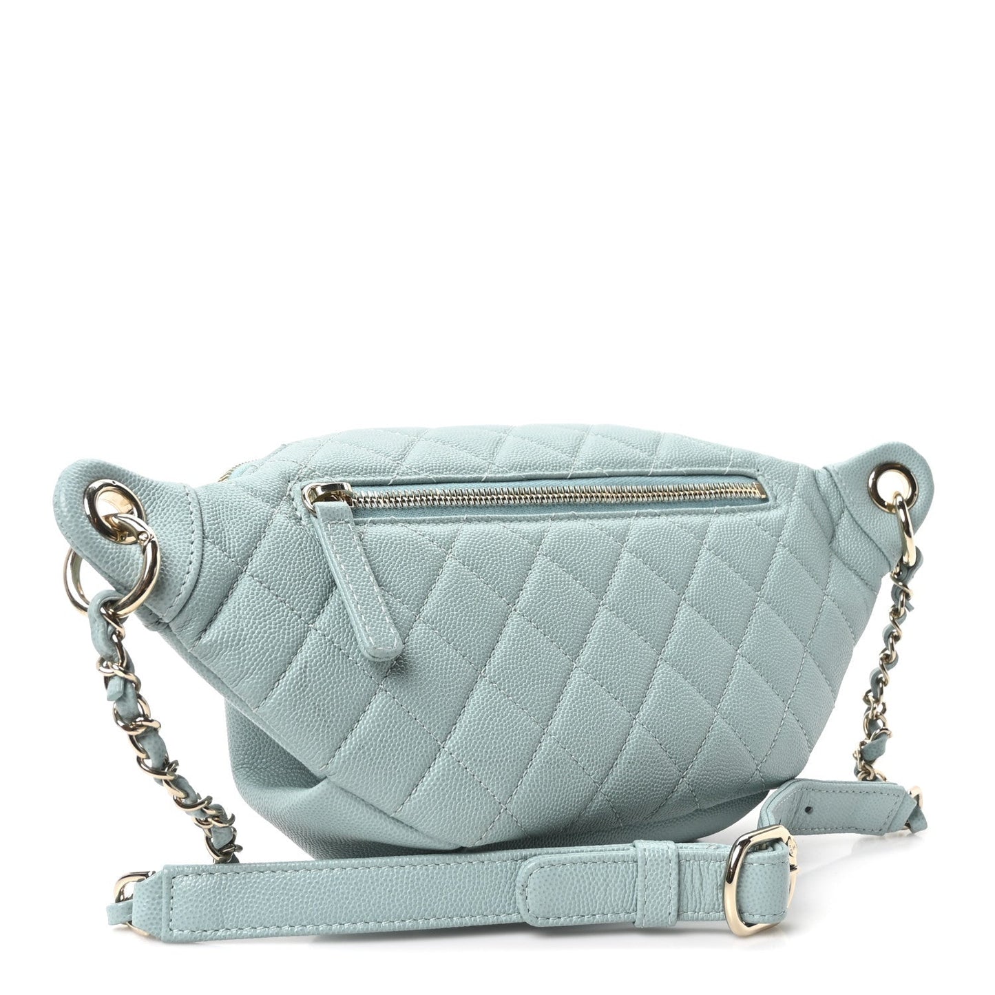 Caviar Quilted Filigree Waist Bag Light Blue