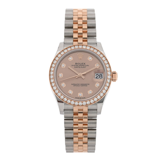 Stainless Steel 18K Everose Gold Diamond 31mm Oyster Perpetual Datejust Watch Pink 278381RBR