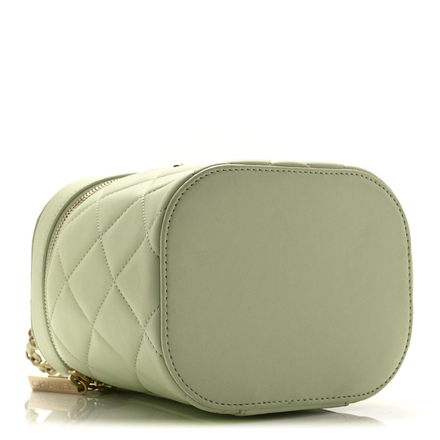 Lambskin Quilted Trendy Vanity Case Sea Green