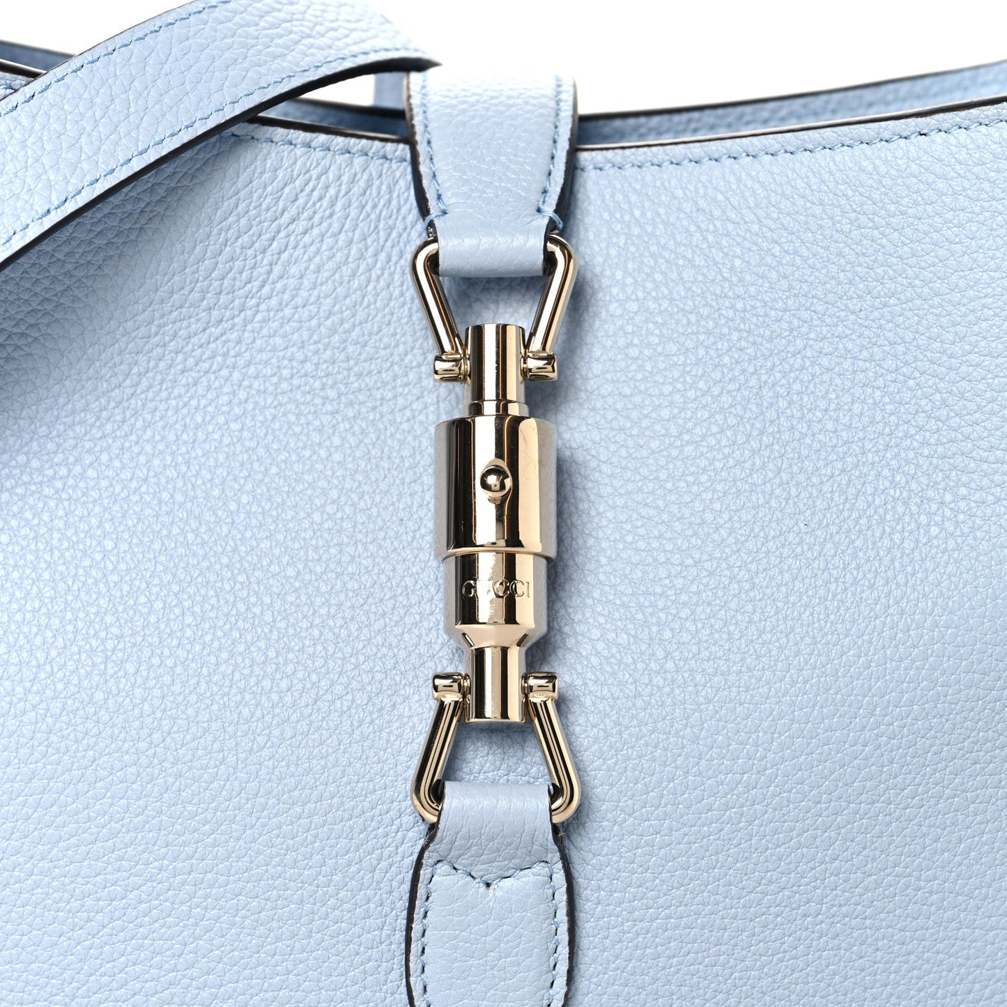 Grained Calfskin Web Medium Jackie 1961 Hobo Light Blue