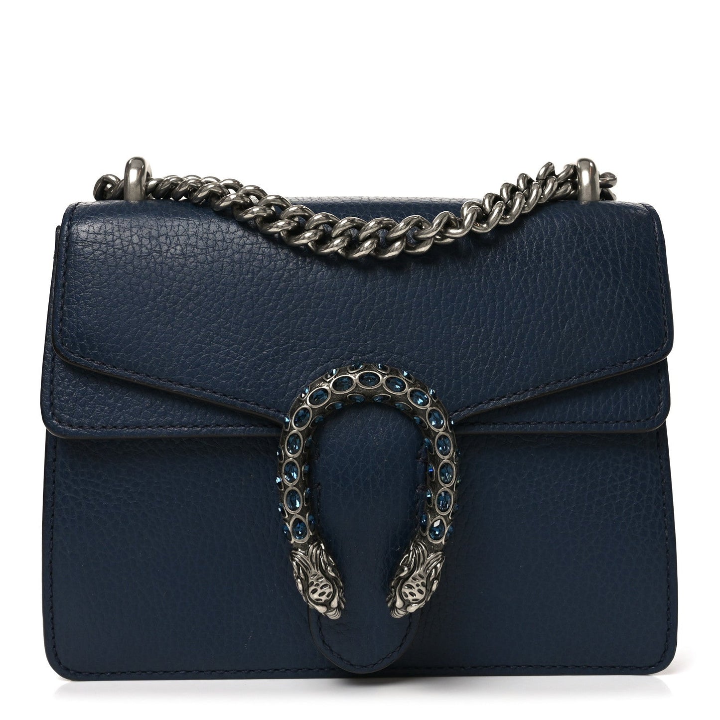 Dollar Calfskin Crystal Mini Dionysus Shoulder Bag Blue Agata Montana Sapphire