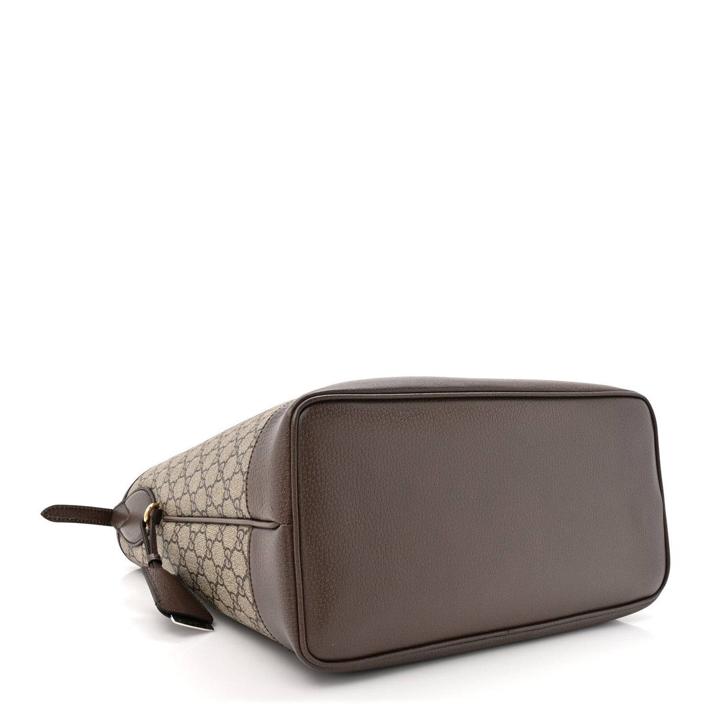 GG Supreme Monogram Textured Dollar Calfskin Web Large Ophidia Bucket Shoulder Bag Beige Ebony New Acero