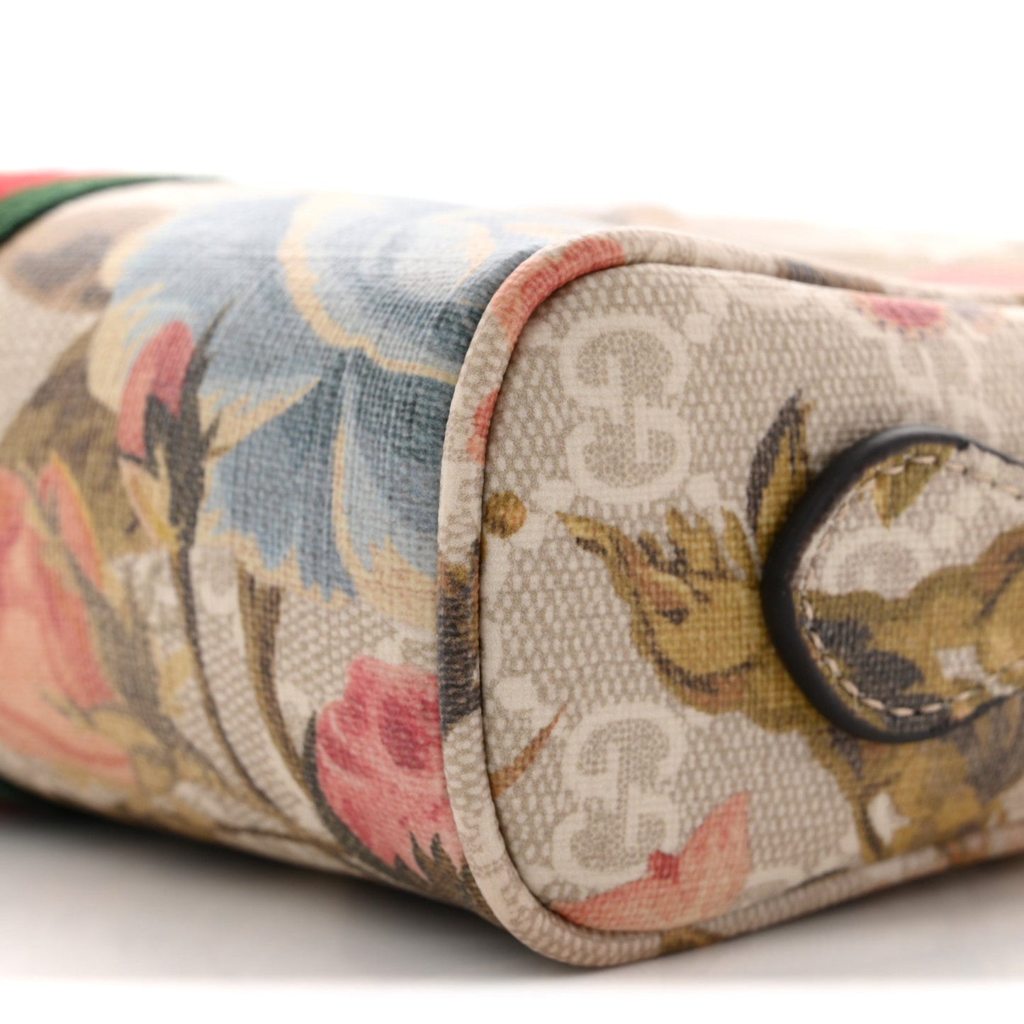 GG Supreme Monogram Water Flora Web Mini Ophidia Shoulder Bag Beige White Multicolor