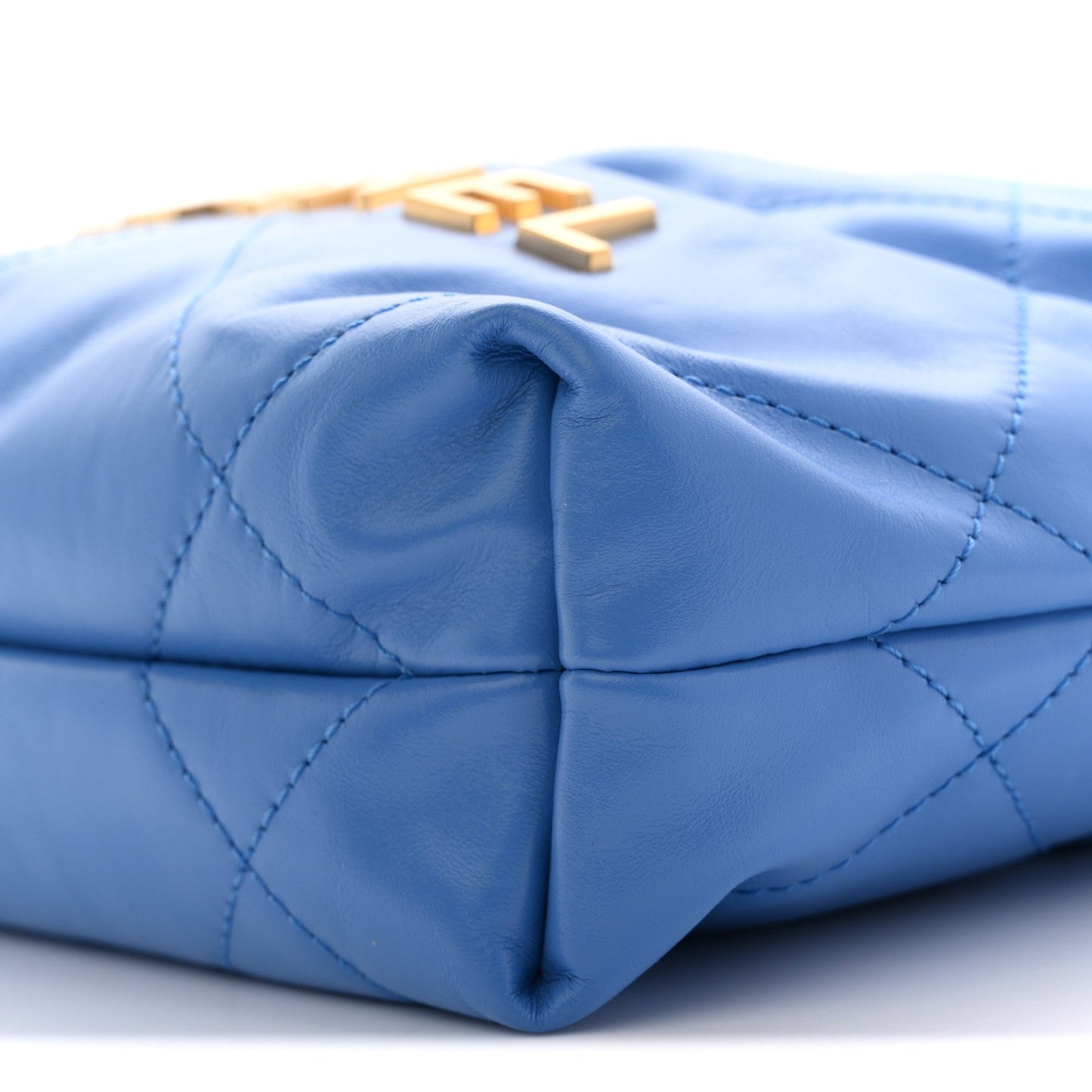 Shiny Calfskin Quilted Mini Chanel 22 Blue