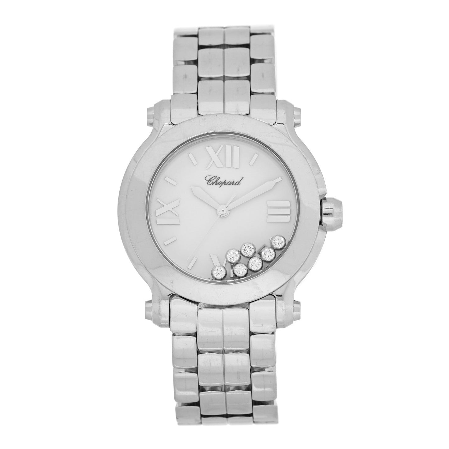 Stainless Steel 7 Diamond 36mm Happy Sport Quartz Watch