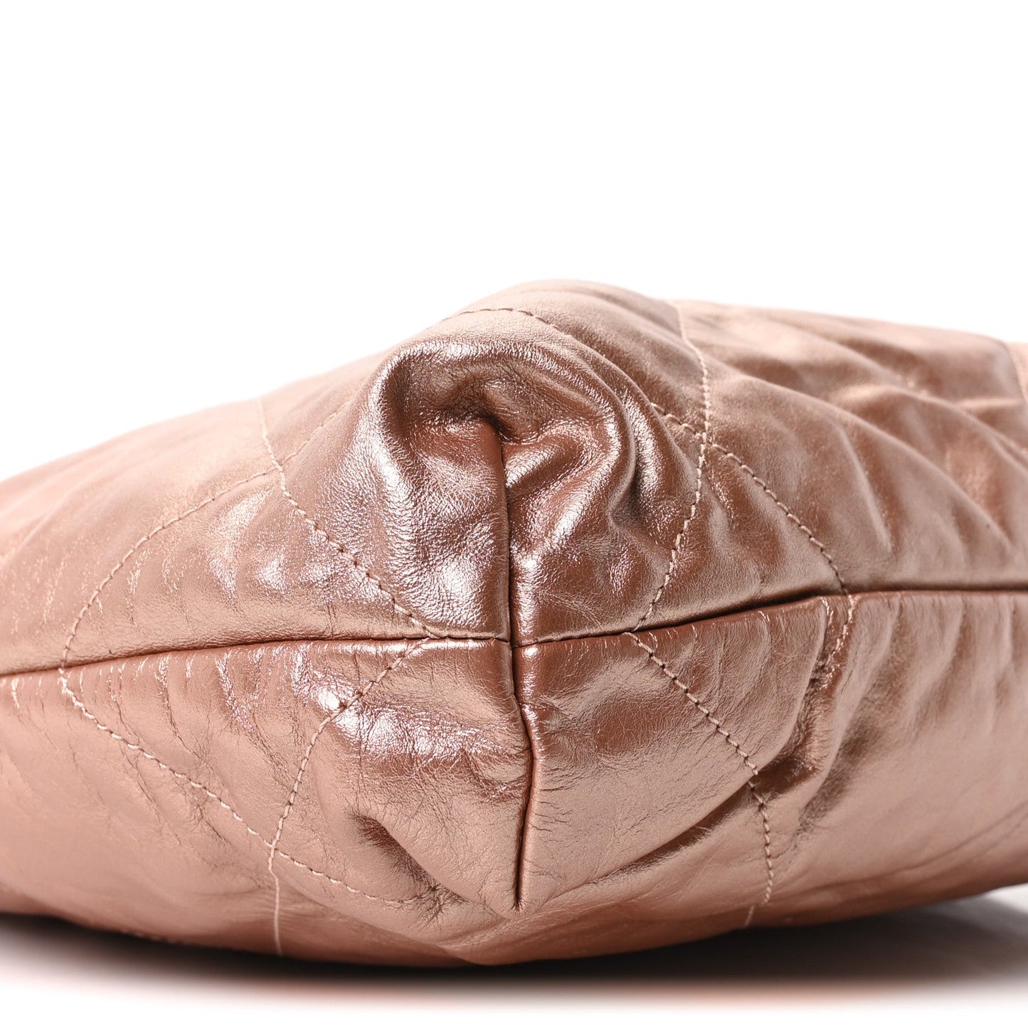 Metallic Calfskin Quilted Small Chanel 22 Pink