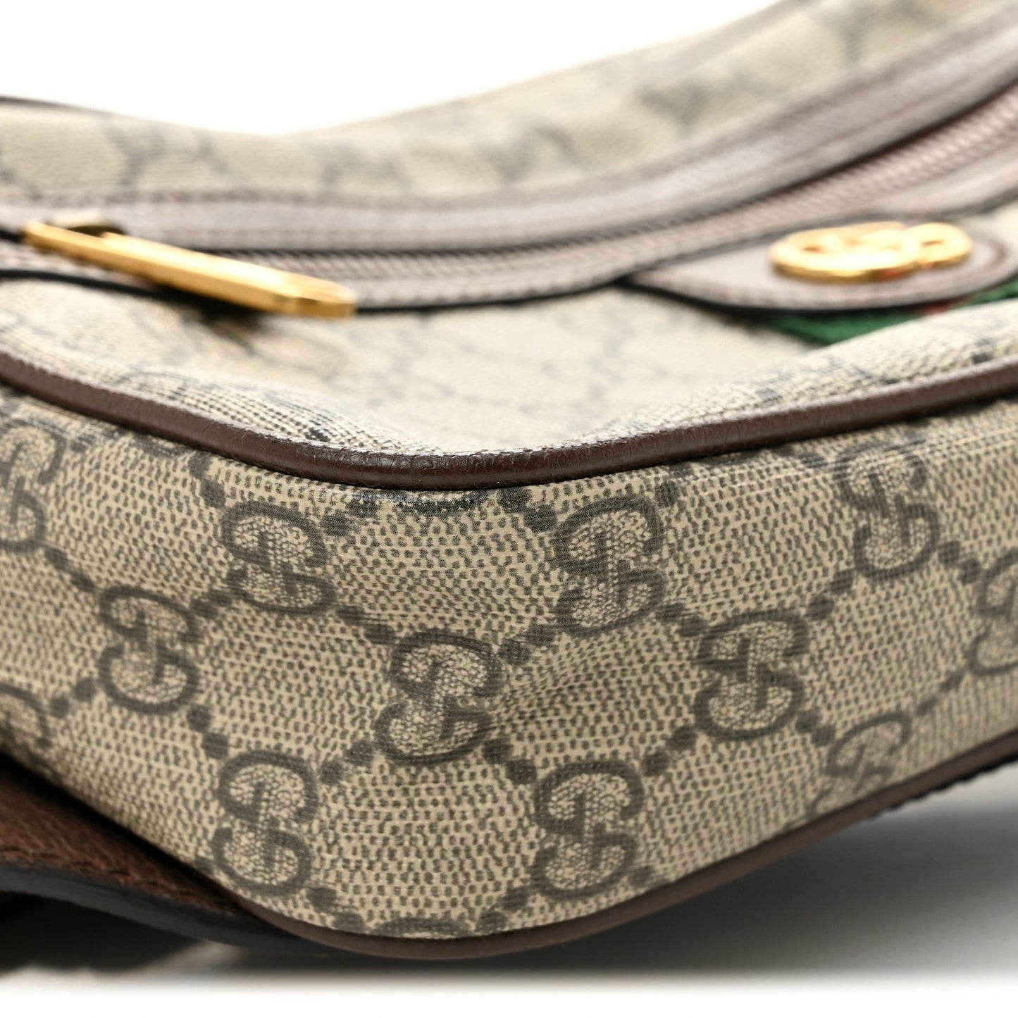 Soft GG Supreme Monogram Medium Ophidia Belt Bag Dark Brown