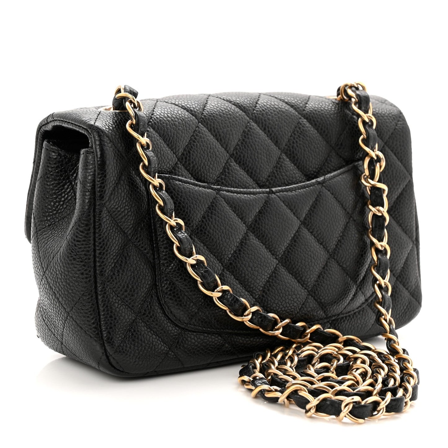 Caviar Quilted Mini Rectangular Flap Black