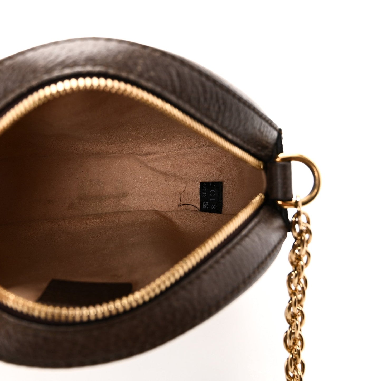 GG Supreme Monogram Web Mini Ophidia Round Shoulder Bag Brown
