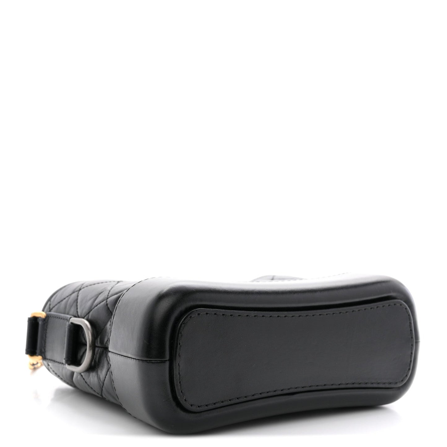 Aged Calfskin Quilted Small Gabrielle Hobo Black