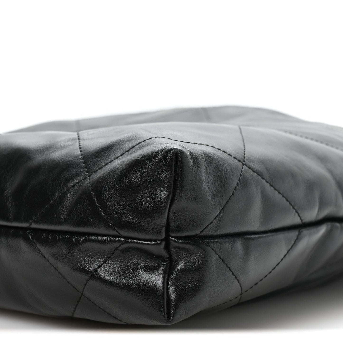Shiny Calfskin Quilted Small Chanel 22 Black