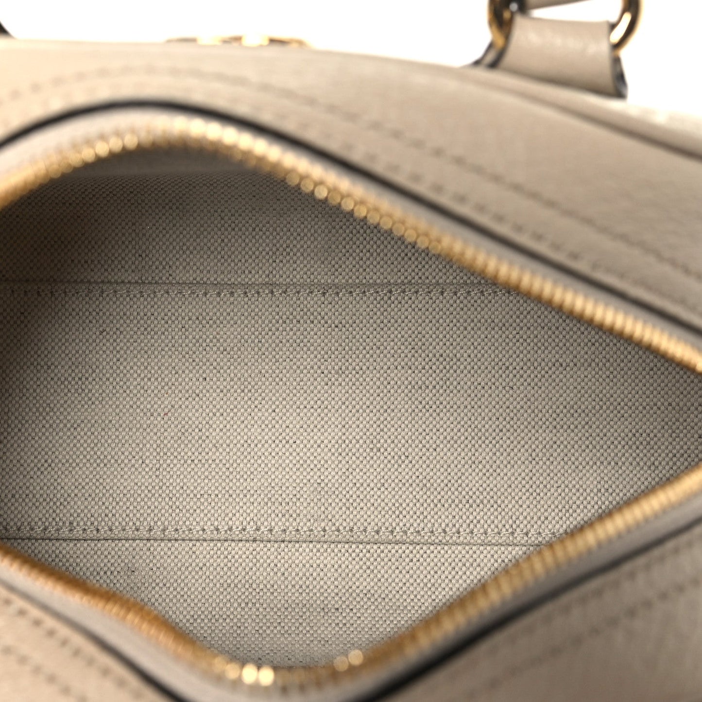 GG Supreme Monogram Textured Dollar Calfskin Web Mini Ophidia Top Handle Bowler Bag Beige Mystic White Oatmeal