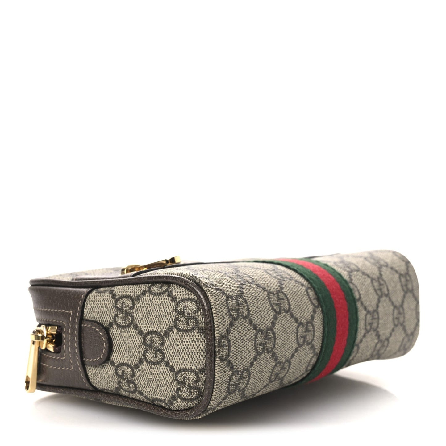 GG Supreme Monogram Web Small Ophidia Belt Bag 75 30 Dark Brown
