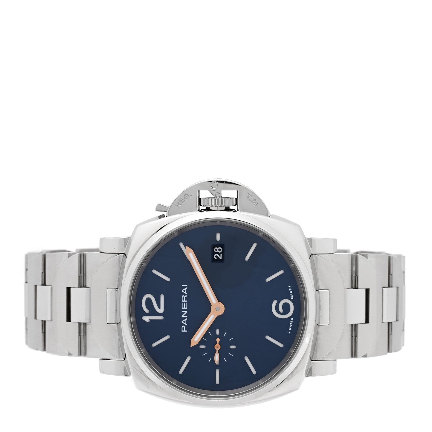 Stainless Steel 42mm Luminor Due Automatic Watch Blue PAM01124