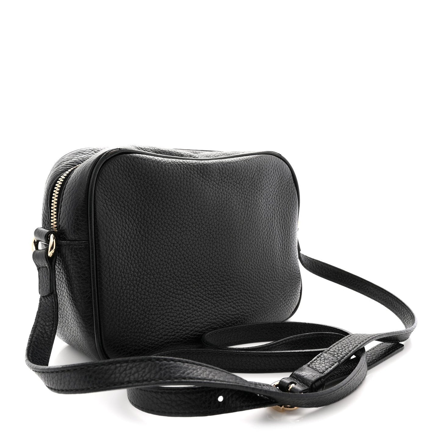 Pebbled Calfskin Small Soho Disco Bag Black