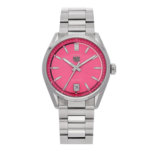 Stainless Steel 36mm Carrera Date Automatic Watch Pink WBN2313